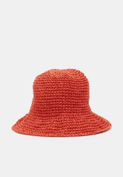 hush Hats|Remy Raffia Bucket Hat Orange
