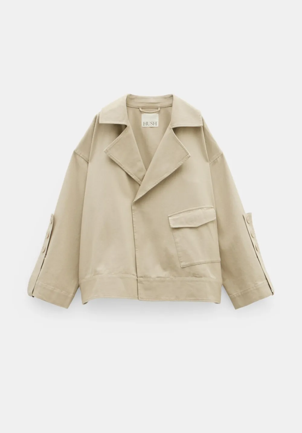 hush Jackets & Coats|Renee Relaxed Cotton Jacket Sand