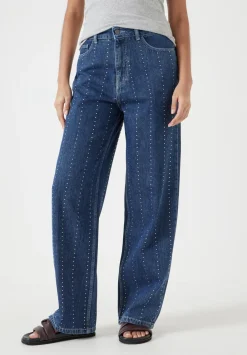 hush Jeans|Rhinestone Stripe Jeans Mid Authentic Wash