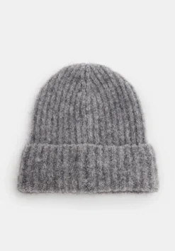 hush Hats|Riley Rib Beanie Mid Grey Marl