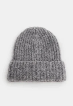 hush Hats|Riley Rib Beanie Mid Grey Marl