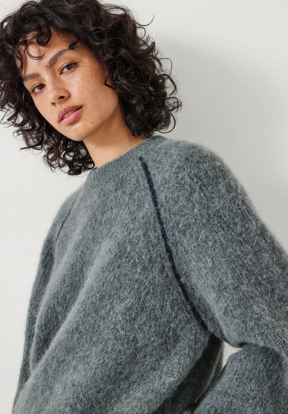 hush Jumpers & Cardigans|River Brushed Boxy Jumper Sage Green