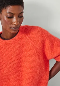 hush Jumpers & Cardigans|River Brushed Boxy Jumper Peach Orange