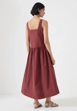 hush Dresses|Romi Technical Sleeveless Midi Ballerina Dress Port Red