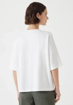 hush Tops & T-Shirts|Romina Heavyweight Cotton T-Shirt White