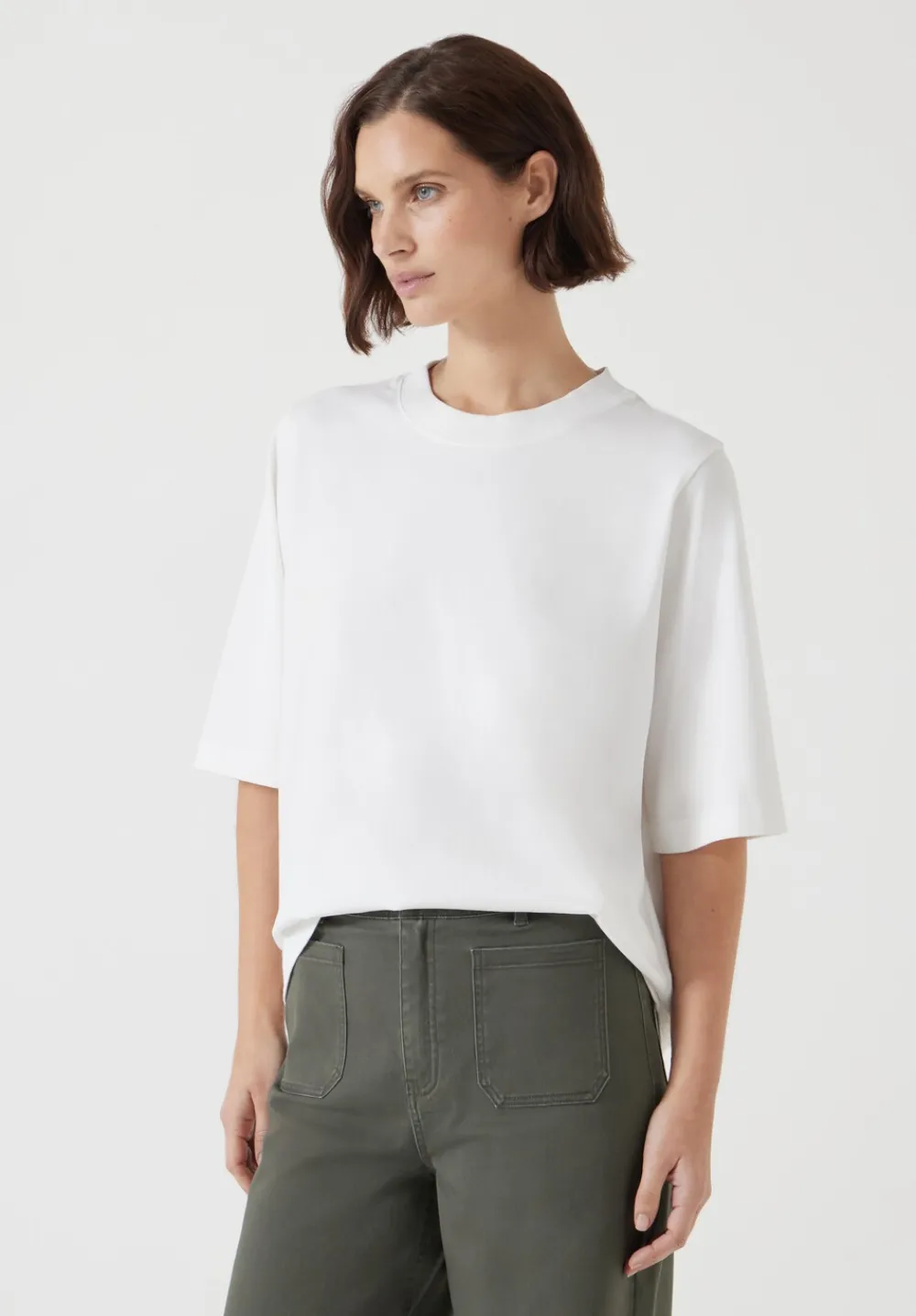 hush Tops & T-Shirts|Romina Heavyweight Cotton T-Shirt White