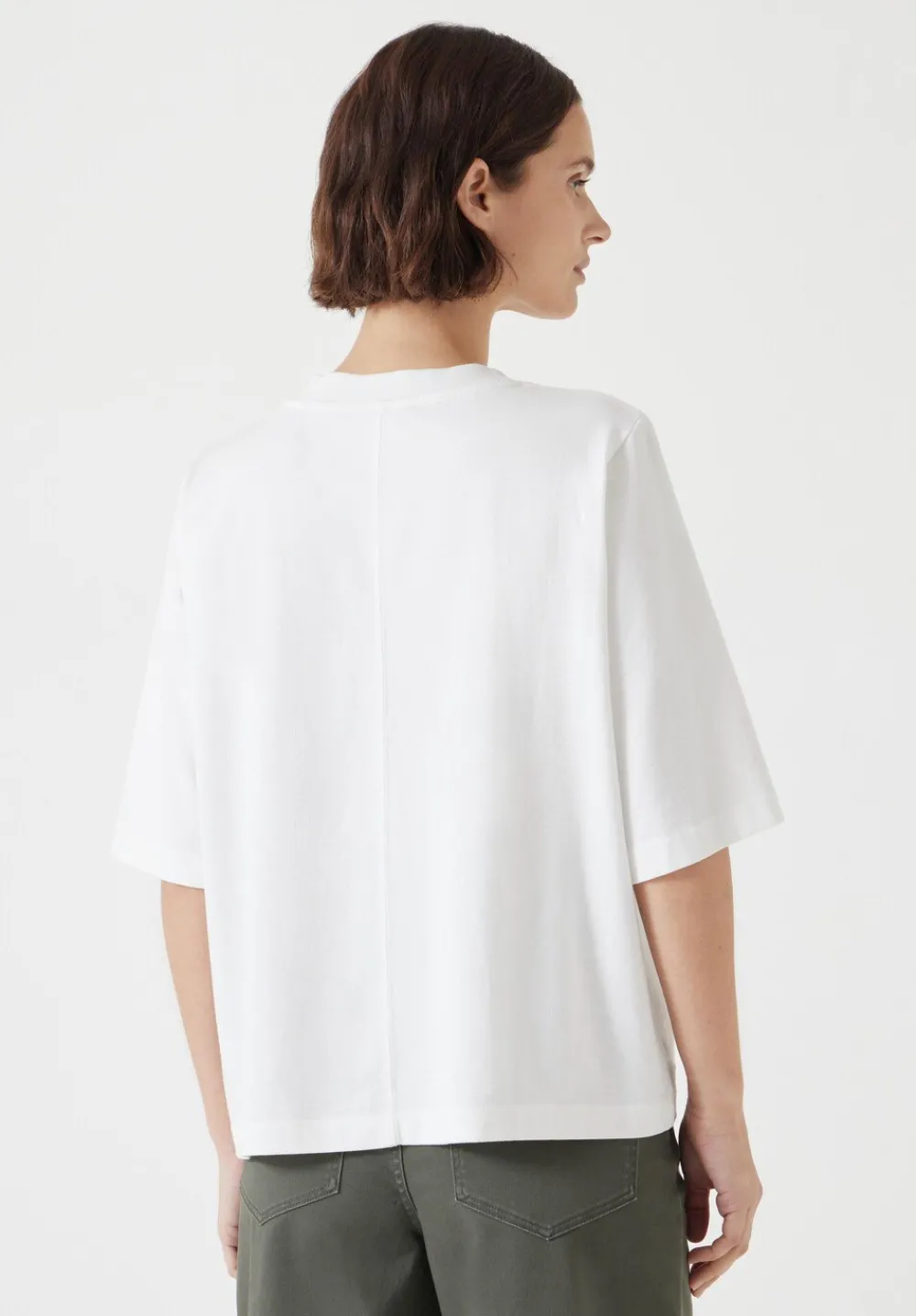 hush Tops & T-Shirts|Romina Heavyweight Cotton T-Shirt White