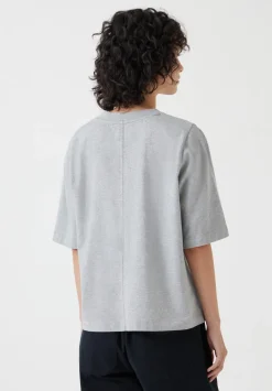 hush Tops & T-Shirts|Romina Heavyweight Cotton T-Shirt Grey Marl