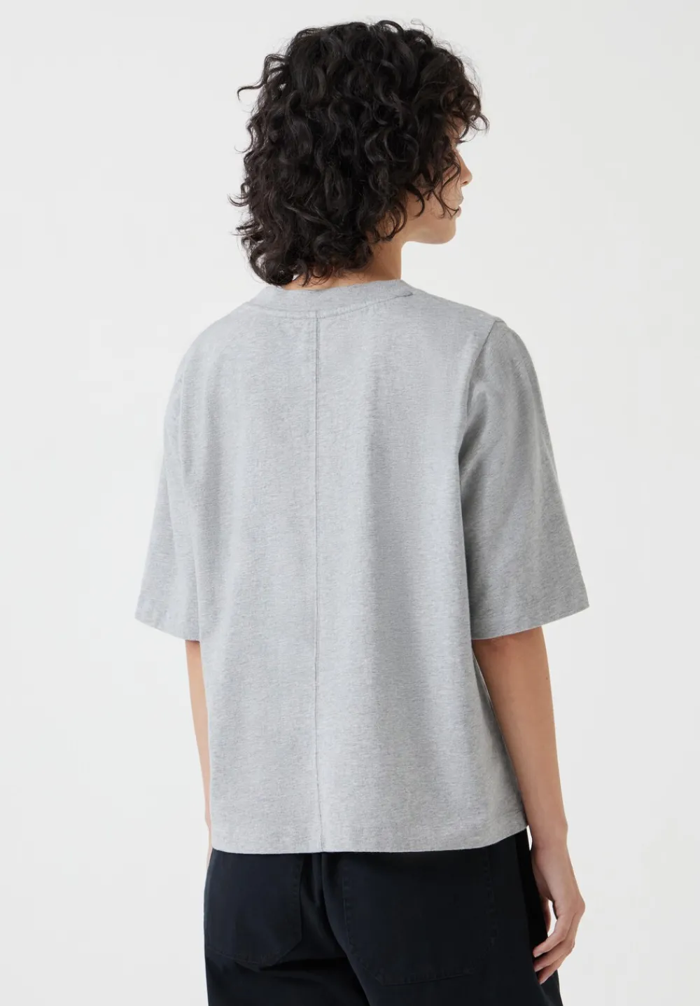 hush Tops & T-Shirts|Romina Heavyweight Cotton T-Shirt Grey Marl