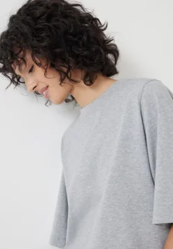 hush Tops & T-Shirts|Romina Heavyweight Cotton T-Shirt Grey Marl