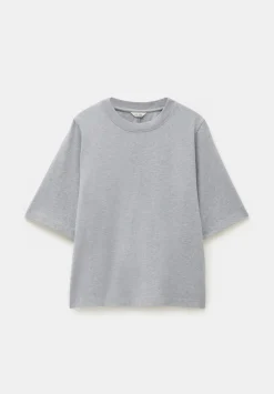 hush Tops & T-Shirts|Romina Heavyweight Cotton T-Shirt Grey Marl