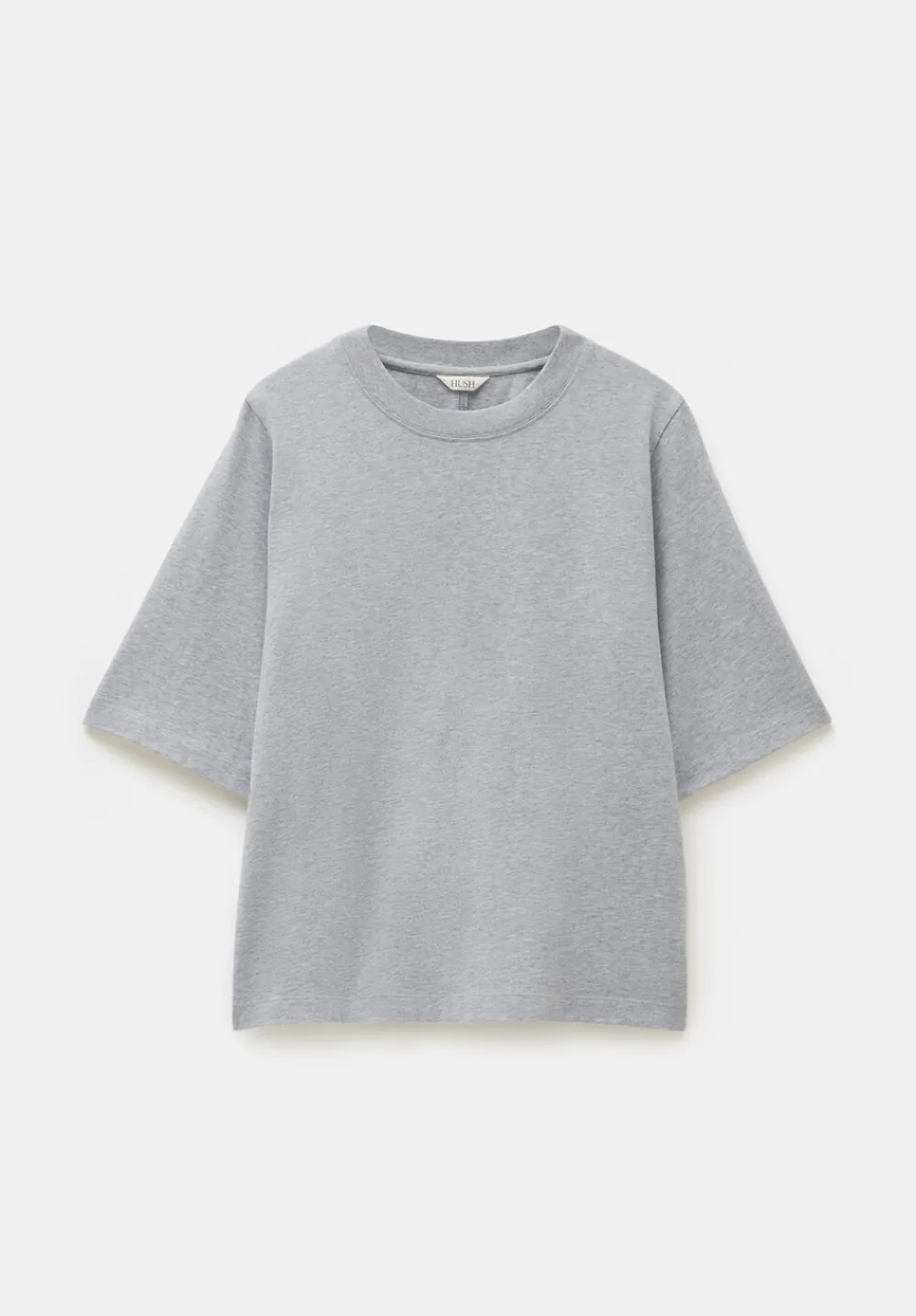 hush Tops & T-Shirts|Romina Heavyweight Cotton T-Shirt Grey Marl