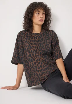 hush Tops & T-Shirts|Romina Leopard Print T-Shirt Soft Leopard