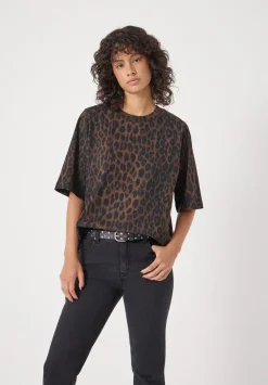 hush Tops & T-Shirts|Romina Leopard Print T-Shirt Soft Leopard