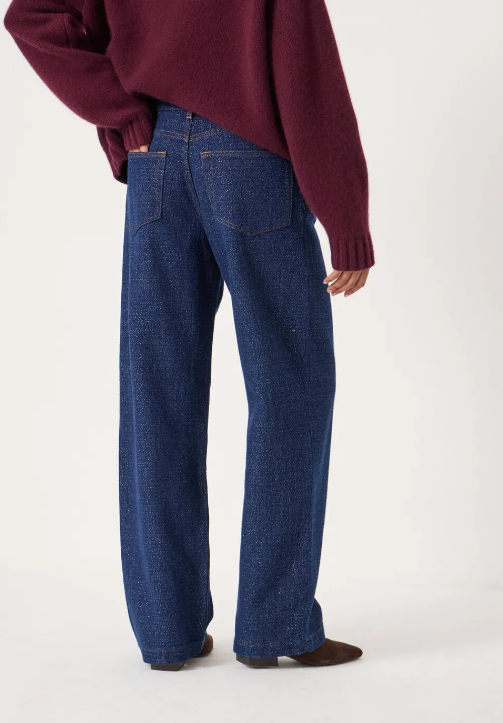 hush Jeans|Romy Wide Leg Lurex Jeans Indigo Gold