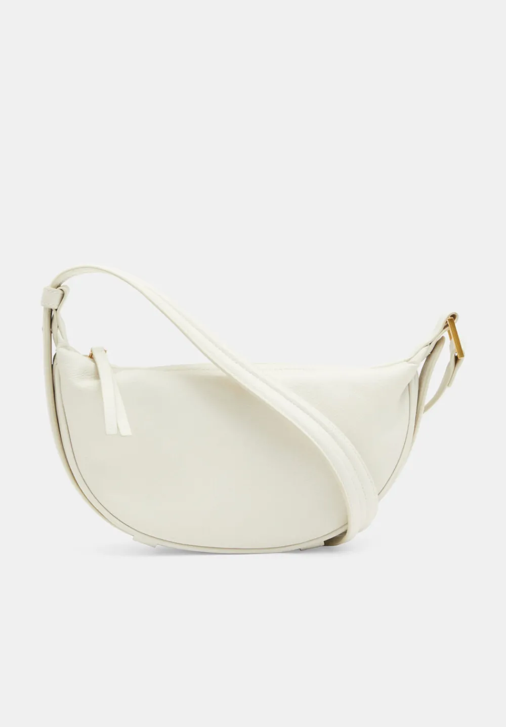 hush Bags|Rory Crescent Leather Crossbody Bag Bone