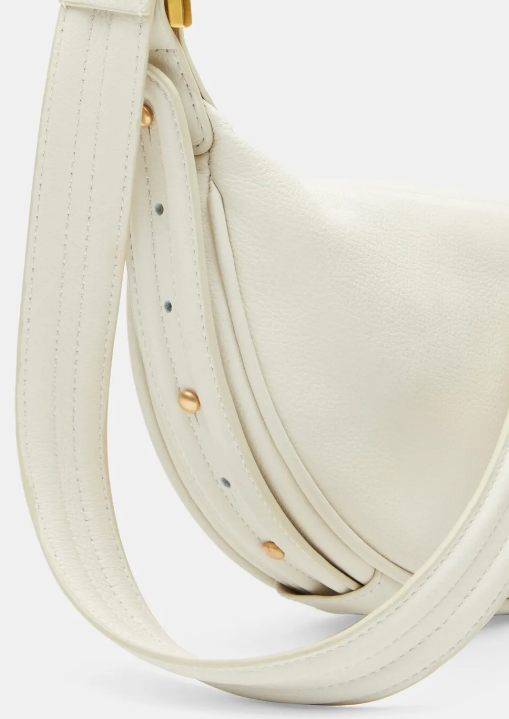 hush Bags|Rory Crescent Leather Crossbody Bag Bone
