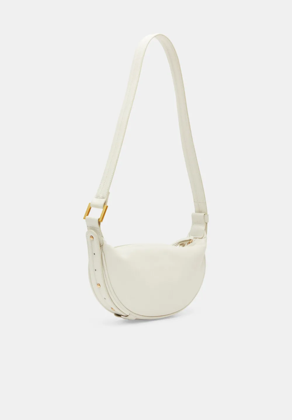 hush Bags|Rory Crescent Leather Crossbody Bag Bone