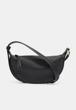 hush Bags|Rory Crescent Leather Crossbody Bag Black