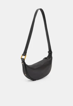 hush Bags|Rory Crescent Leather Crossbody Bag Black