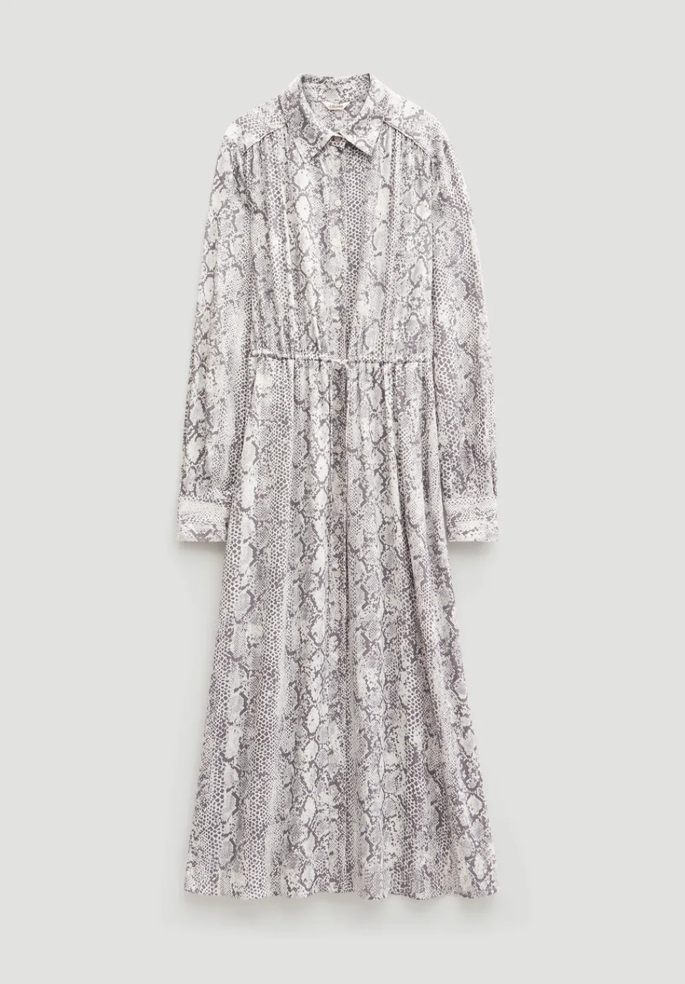 hush Dresses|Rosey Midi Shirt Dress Natural Snake Grey
