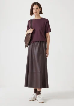 hush Tops & T-Shirts|Rosie Regular Fit Cotton T-Shirt Fudge Brown