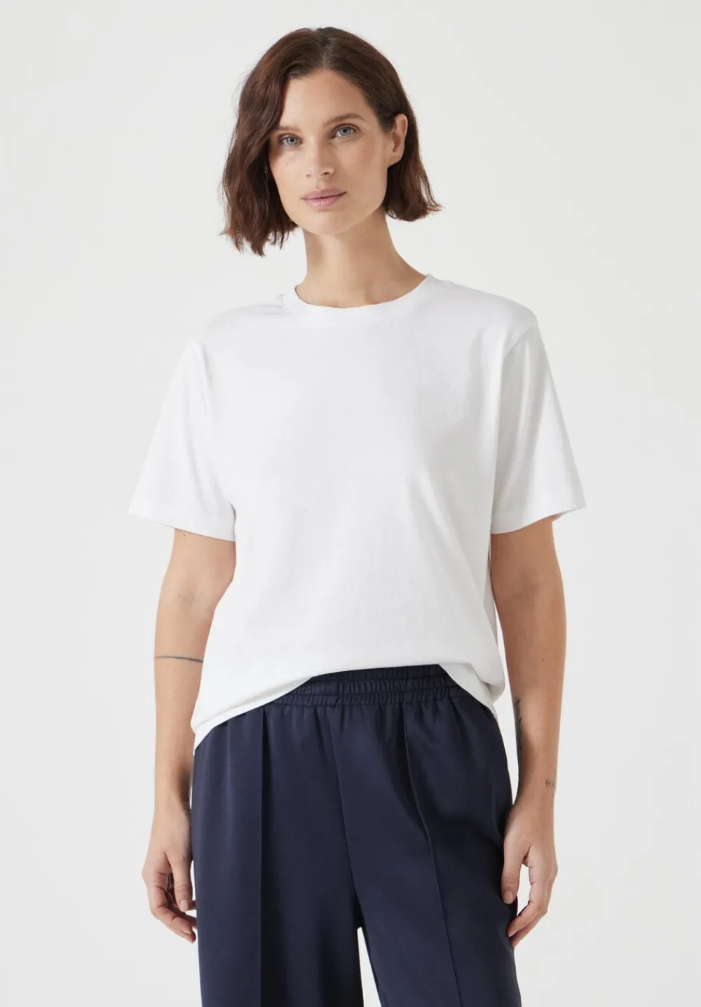 hush Tops & T-Shirts|Rosie Regular Fit Cotton T-Shirt White