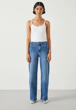 hush Jeans|Rowan Flared Jeans Mid Authentic Blue