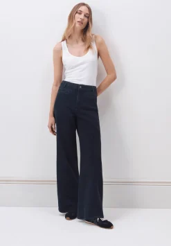 hush Jeans|Rowan Welt Pocket Flared Jeans Washed Black
