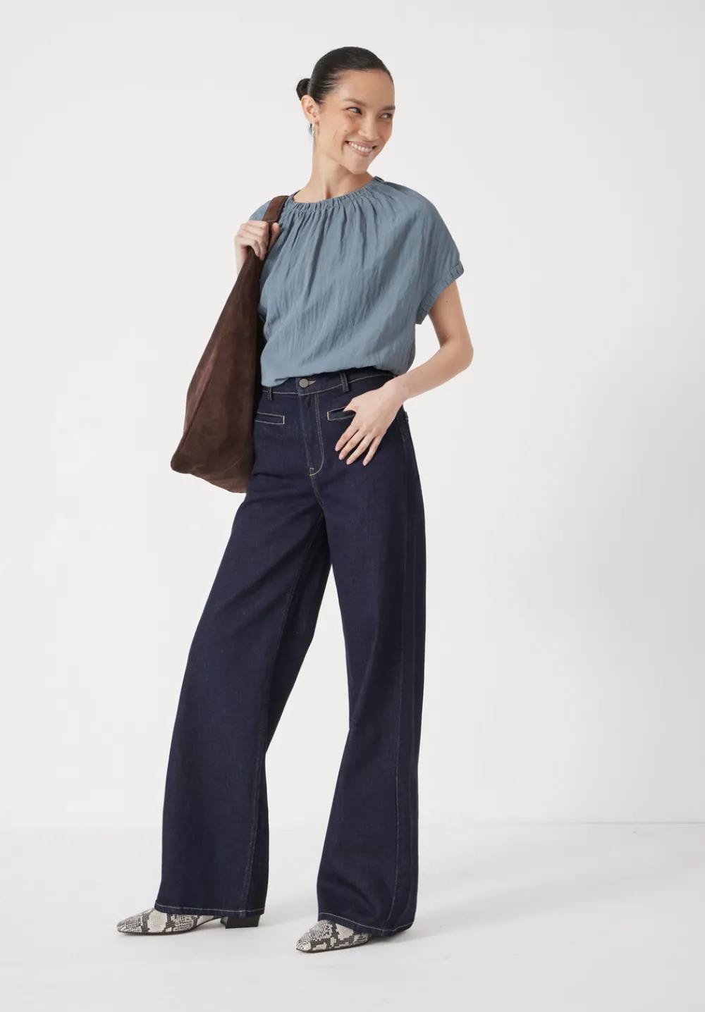 hush Jeans|Rowan Welt Pocket Flared Jeans Rinse wash