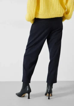 hush Trousers|Ruby Check Wool Blend Trousers Navy/Multi