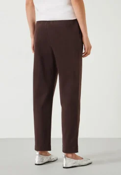 hush Trousers|Ruby Cotton Pleat Trousers Chocolate