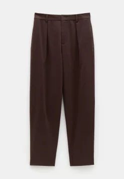 hush Trousers|Ruby Cotton Pleat Trousers Chocolate