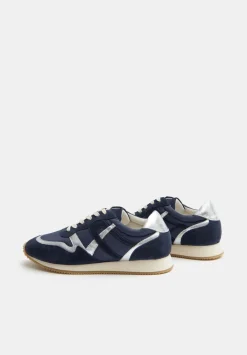 hush Trainers|Rylee Retro Trainer Navy Silver Mix