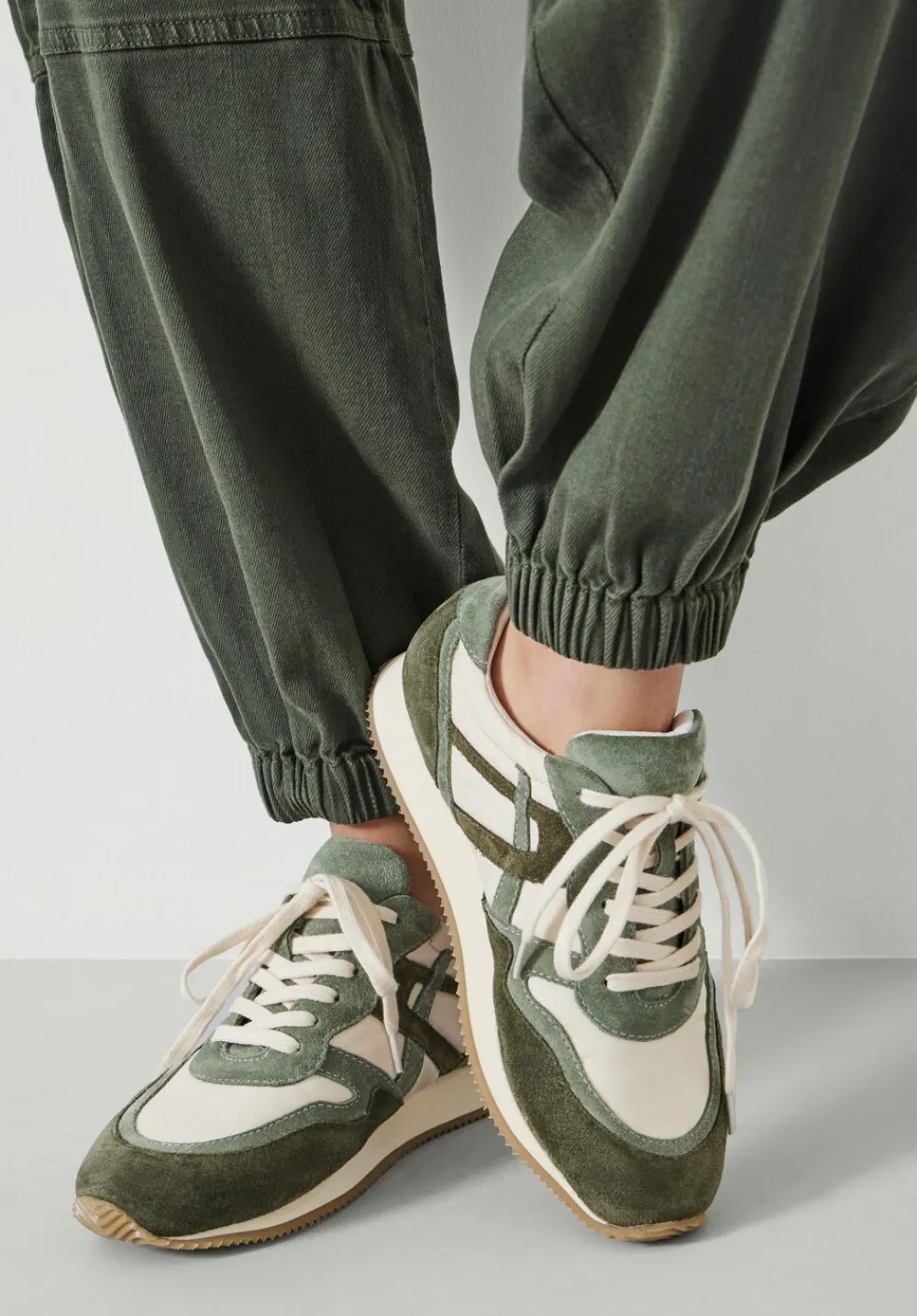 hush Trainers|Rylee Retro Trainer Olive Green