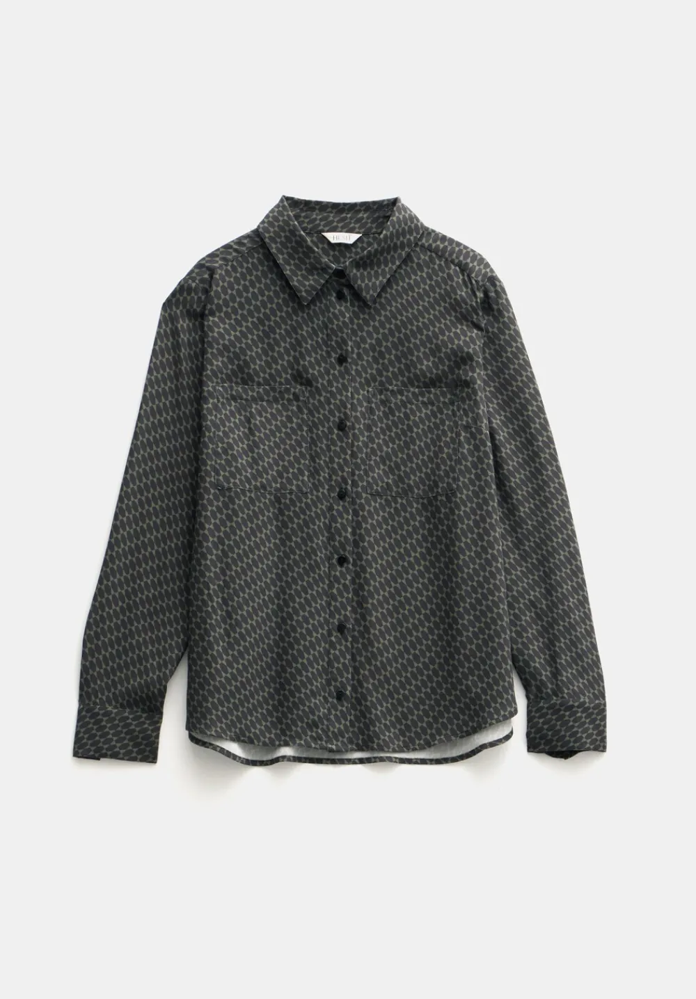 hush Shirts & Blouses|Sandra Printed Shirt Khaki Geometric Star Print