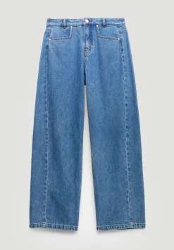 hush Jeans|Saskia Straight Seamed Jeans Mid Blue