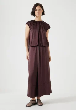 hush Skirts|Satin Maxi Skirt Fudge Brown