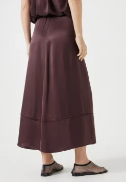 hush Skirts|Satin Maxi Skirt Fudge Brown
