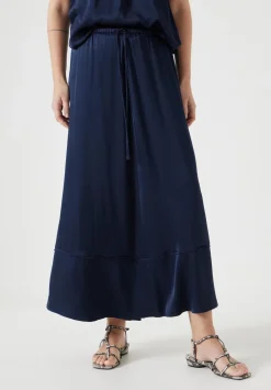 hush Skirts|Satin Maxi Skirt Midnight Navy