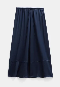 hush Skirts|Satin Maxi Skirt Midnight Navy