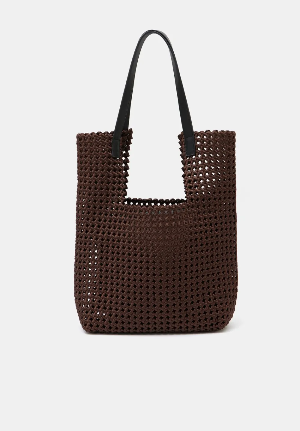hush Bags|Satin Weave Tote Bag Chocolate Brown