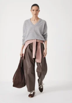 hush Tops & T-Shirts|Scarlett Cashmere V Neck Jumper Grey Marl