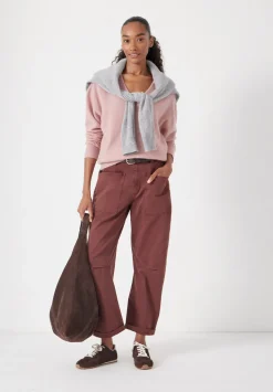 hush Tops & T-Shirts|Scarlett Cashmere V Neck Jumper Rosewood Pink