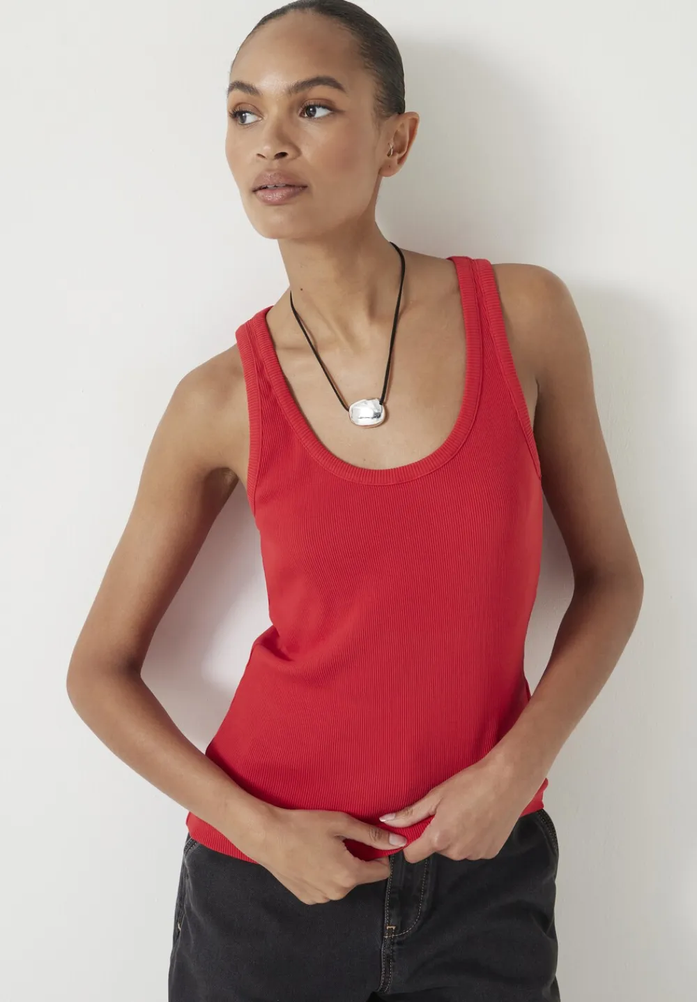 hush Tops & T-Shirts|Scoop Neck Vest Tomato Red