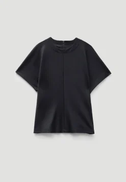 hush Tops & T-Shirts|Seam Detail Short Sleeve Top Black