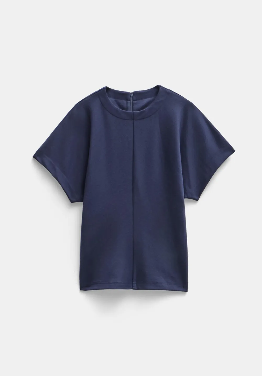 hush Tops & T-Shirts|Seam Detail Short Sleeve Top Navy