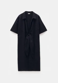 hush Swimwear & Beachwear|Seersucker Tie Front Beach Dress Black