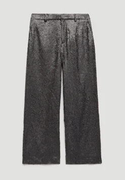 hush Joggers & Leggings|Sequin Wide Leg Trouser Charcoal Grey
