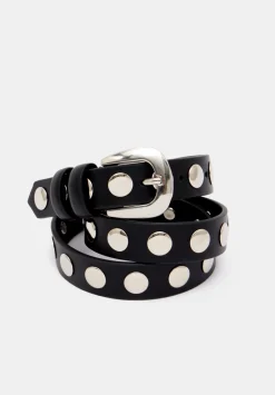hush Belts|Seren Studded Leather Belt Black